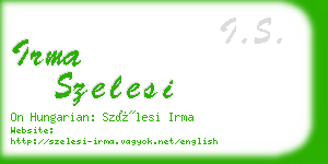 irma szelesi business card